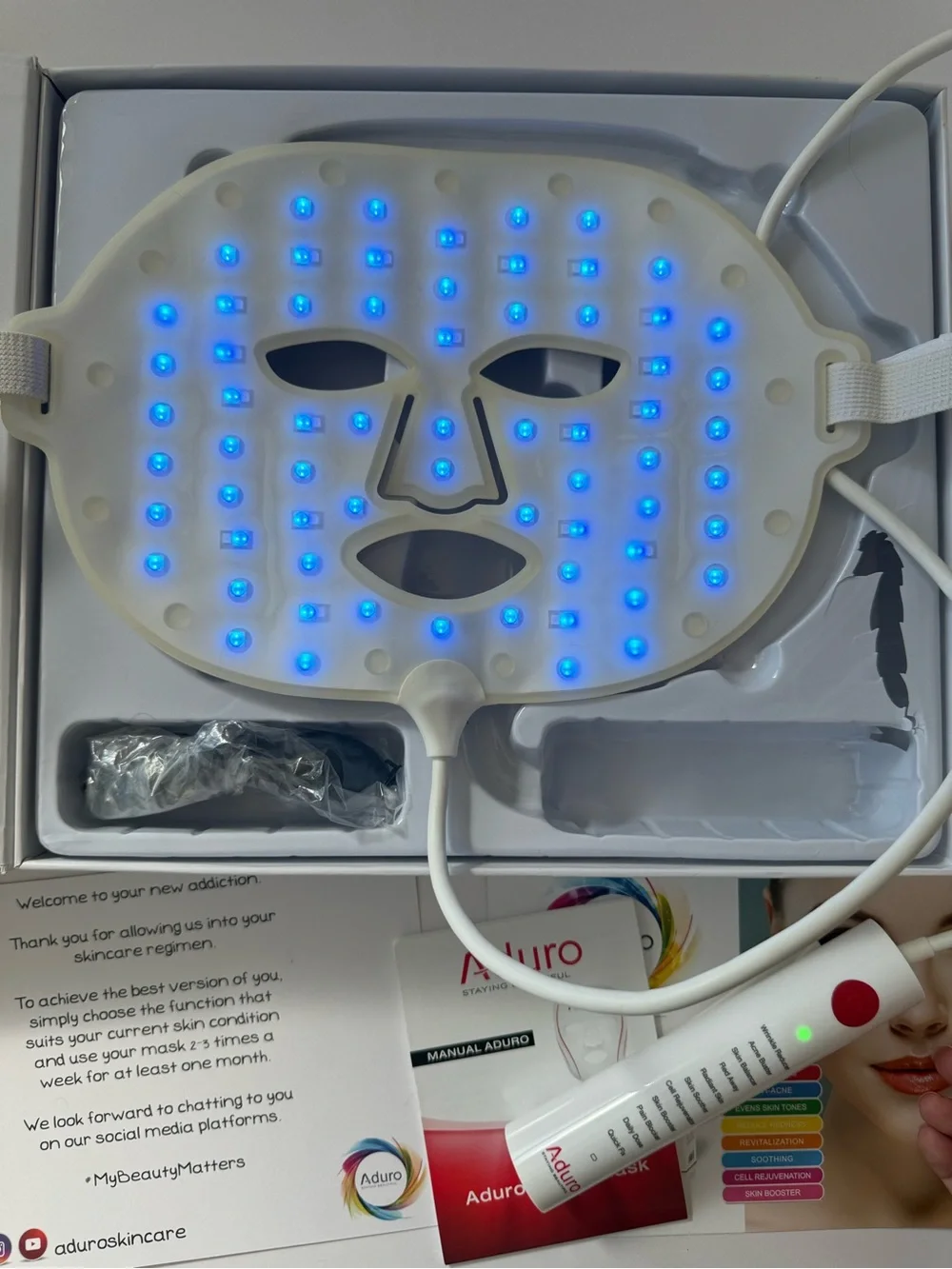 Aduro LED Face Mask - Red Light Therapy - Box Included - Lightly Used - Picture 11 of 12